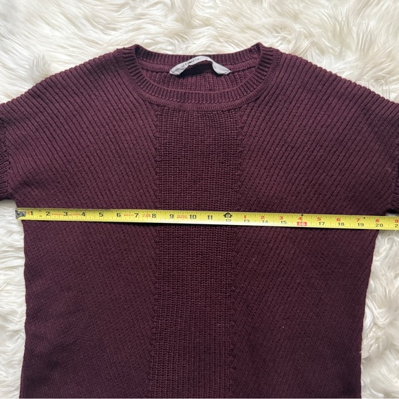 Athleta Merino Wool Long Sleeve Tunic Side Slit Sweater Top Burgundy Red Small - Picture 10 of 12